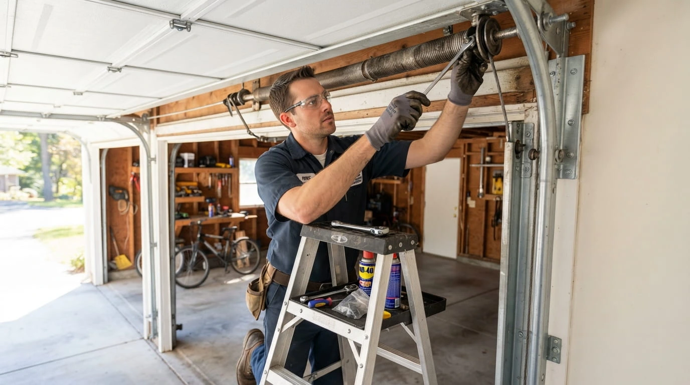 Garage door repair van serving the Charlotte North Carolina metro area