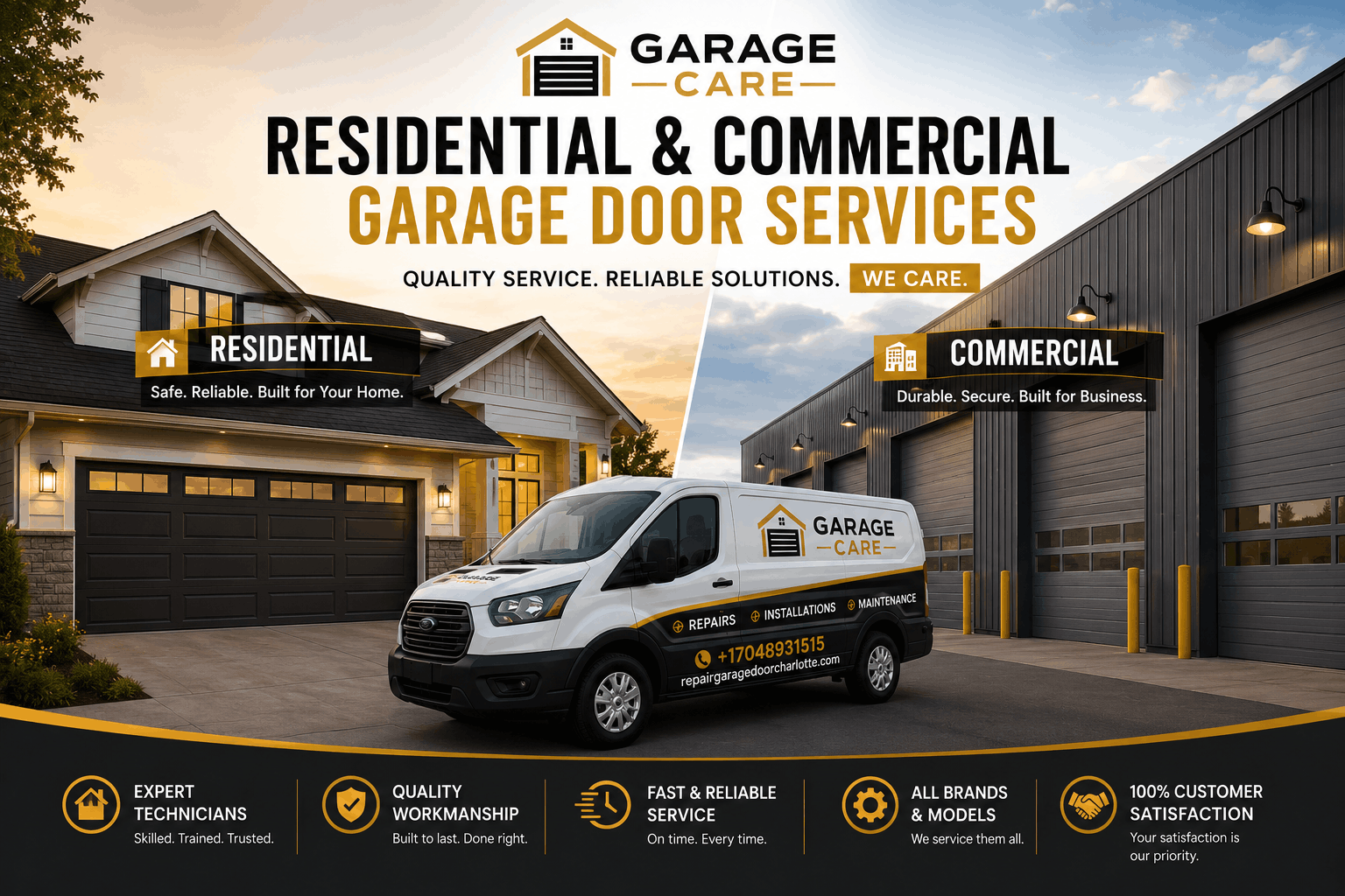 Residential and commercial garage door services in Charlotte NC