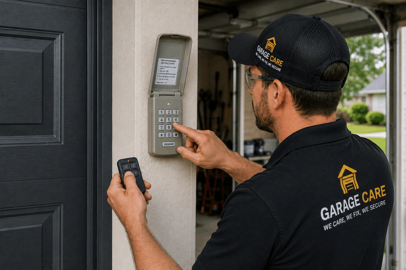 remote & keypad programming charlotte garage care