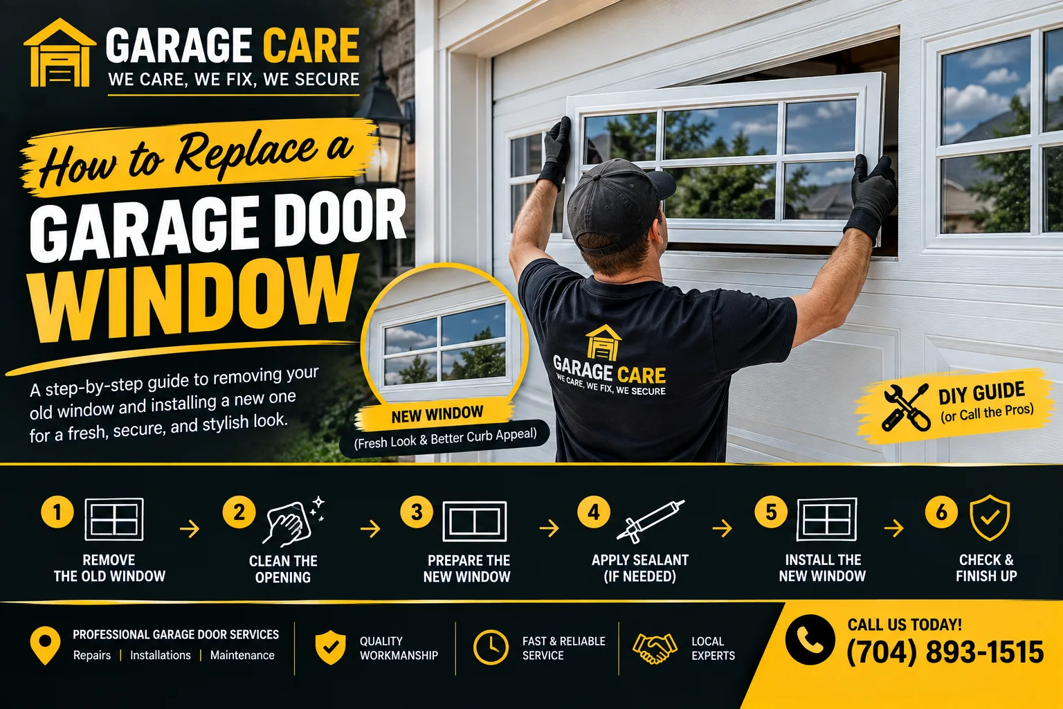how to replace a garage door window